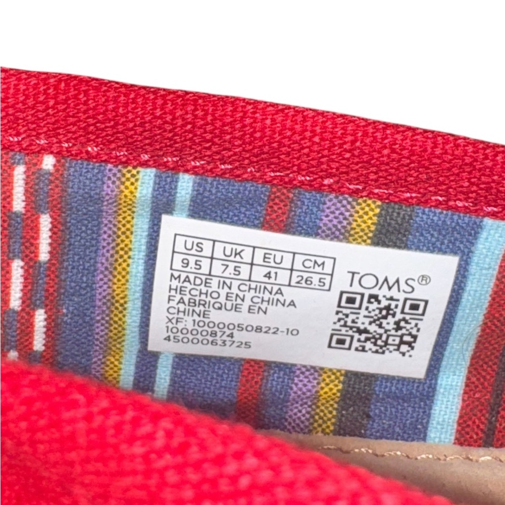 Toms Red Women's Flats - Picture 8 of 10